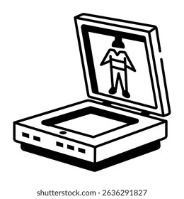 Um ícone linear de máquina de selagem automática 