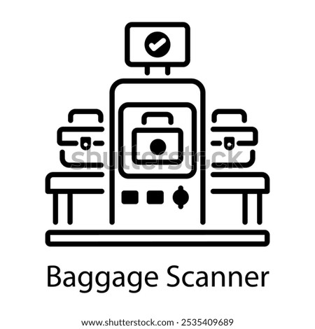 A linear icon of baggage scanner 