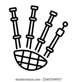 A linear icon of bagpipes instrument 