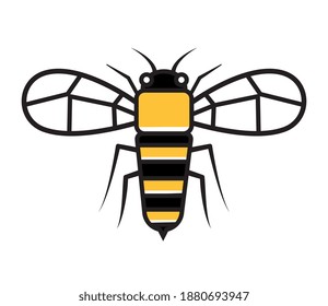 LINEAR ICON OF BEE INSECTING HONEY