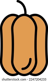 Icono lineal de la ilustración vectorial de pimientos de campana