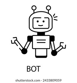 Here�s a linear icon of a bot