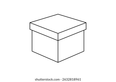 Linear icon of box. Cardboard packaging box for delivery.	