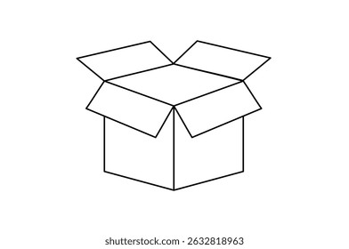 Icono lineal de la caja. Caja de embalaje de cartón para la entrega.	