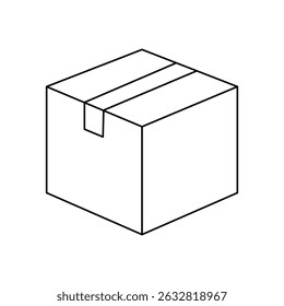 Icono lineal de la caja. Caja de embalaje de cartón para la entrega.	