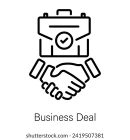 Here’s a linear icon of business deal 