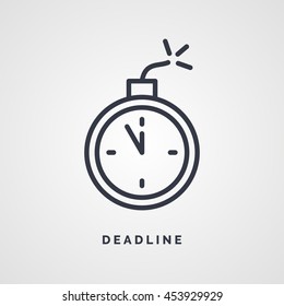 Linear icon for business on a deadline. Vector illustration.