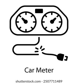 A linear icon of car meter 