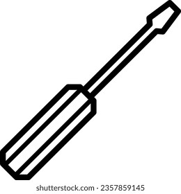 Linear icon of carpenter screwdriver as an editable outline for your design