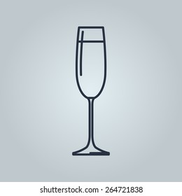 Linear icon of champagne 