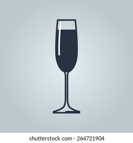 Linear icon of champagne 