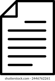 Linear icon of check list as a service document, questionnaire, order or contract symbol
