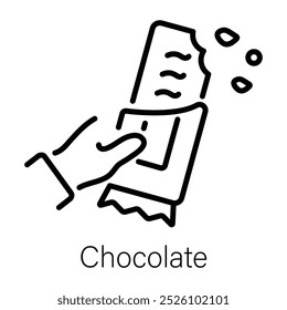 A linear icon of a chocolate  