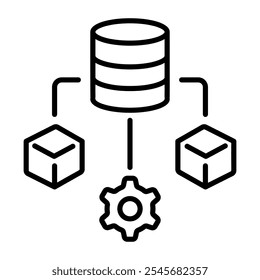 Um ícone linear de gerenciamento de cluster