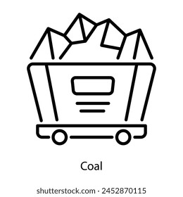 Here’s a linear icon of coal cart 
