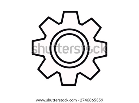 Linear icon of a cogwheel or gear