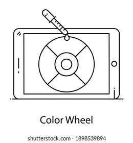 
Linear icon of color wheel, editing tool 