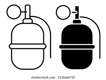 linear icon. Combat offensive defensive grenade with ring. Explosive objects, soldier weapon. Simple black and white vector isolated on white background