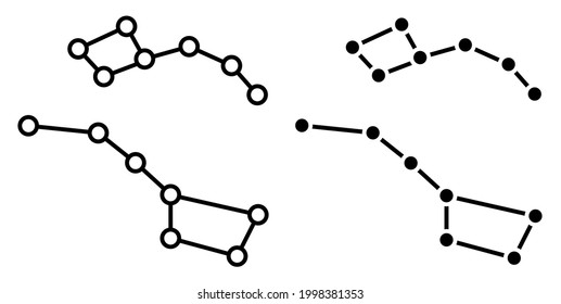 Linear icon. Constellation Ursa Minor and Ursa Major. Cluster of stars. Horoscope. Astronomy and astrology. Simple black and white vector