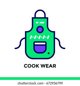 Linear icon COOK WEAR of bakery, cooking. Vector pictogram suitable for websites, presentation and print media