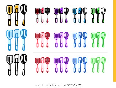 Linear icon COOKING TOOLS of bakery, cooking. Premium quality outline symbol for web graphics and print