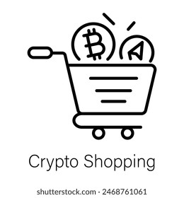 Here’s an linear icon of crypto shopping 
