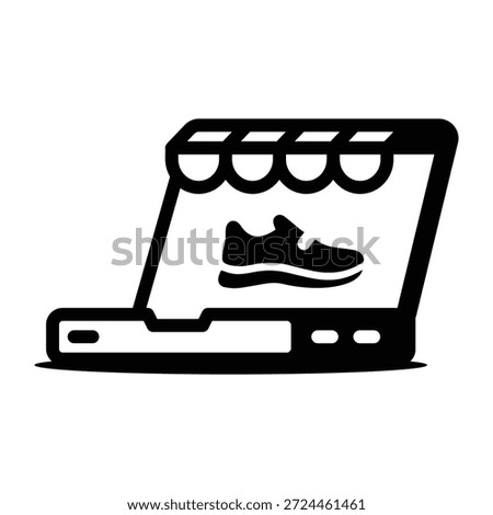 A linear icon denoting an online store