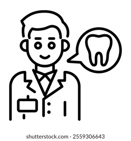 A linear icon of a dentist 