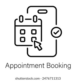 Here’s a linear icon depicting appointment booking 