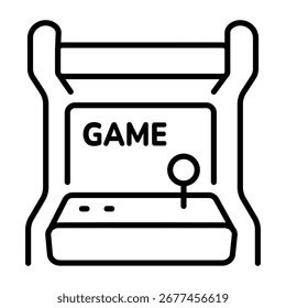 Un icono lineal que representa una máquina arcade