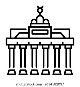Ein lineares Symbol, das das Wahrzeichen des Brandenburger Tores darstellt