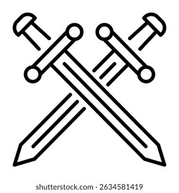 Um ícone linear representando a arma da espada de cavalaria 