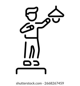 Ein lineares Symbol, das eine Lampe zum Ändern von Zeichen darstellt