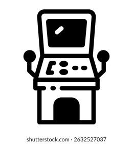 Un icono lineal que representa la estación de juego arcade clásica
