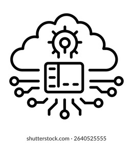 A linear icon depicting a cloud storage