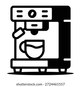 Um ícone linear representando uma cafeteira