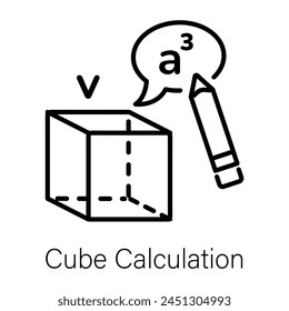 Este es un icono lineal que representa el cálculo de cubos 