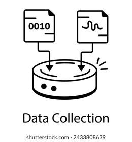 Here�s a linear icon depicting data collection