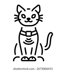 A linear icon depicting a digital collar device