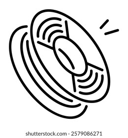 A linear icon depicting filament roll 