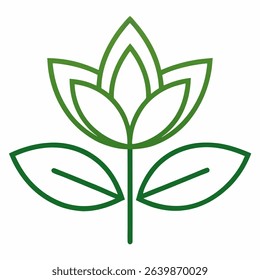 Linear icon depicting a flower, representing nature, ecology, or environmental themes. Suitable for designs needing a simple, clean floral element.