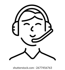 Um ícone linear representando um headset para jogos