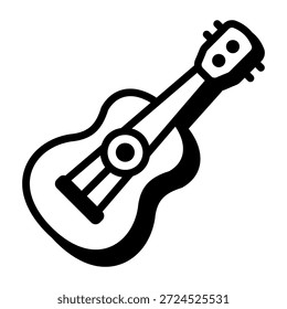Um ícone linear representando uma guitarra