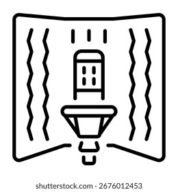 Un icono lineal que representa un escudo de aislamiento