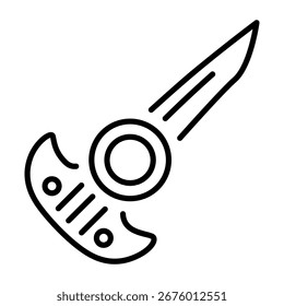 A linear icon depicting a knuckle weapon