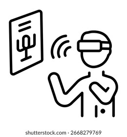 Un icono lineal que representa un servicio de traducción de idiomas