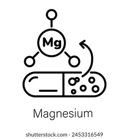 Here’s a linear icon depicting magnesium 