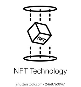 He aquí un ícono lineal que representa la tecnología de la red 