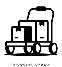 Ein lineares Symbol, das einen Paketwagen darstellt