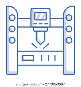 A linear icon depicting a press cnc